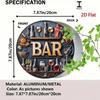 Metal Wall Art Vintage Bar Sign Aluminum Retro Decor Wine Cocktail Illustrations Home
