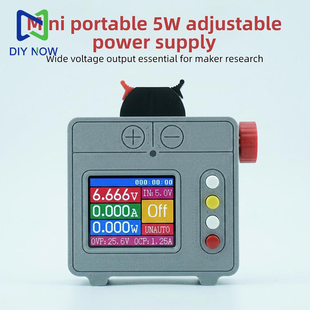Mini Bench Power Supply with Color Display DC4.2-6V 5W Adjustable Automatic Buck-Boost for DIY Makers and Microcontrollers