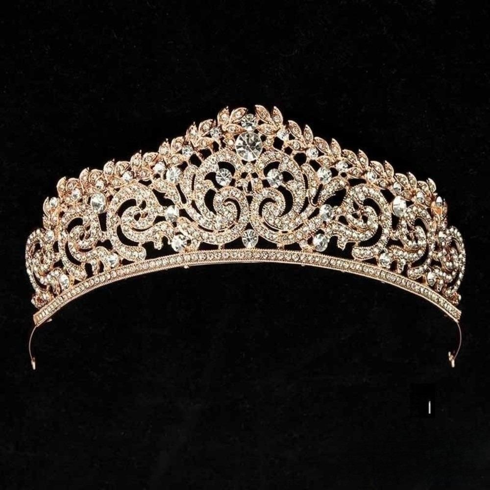 Zinc Zinc Alloy Princess Crown Baroque Crown Hair Accessory Luxury Rhinestone Tiara Wedding