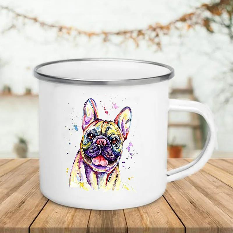 Unusual Anime Beer Funny Mug Cute Mugs Coffee Cups Watercolor Dog Enamel Mug Drinkware Original Coffee Cup Cup for Tea Travel