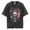 Vintage Washed Anime Print Men’s Harajuku T-Shirt