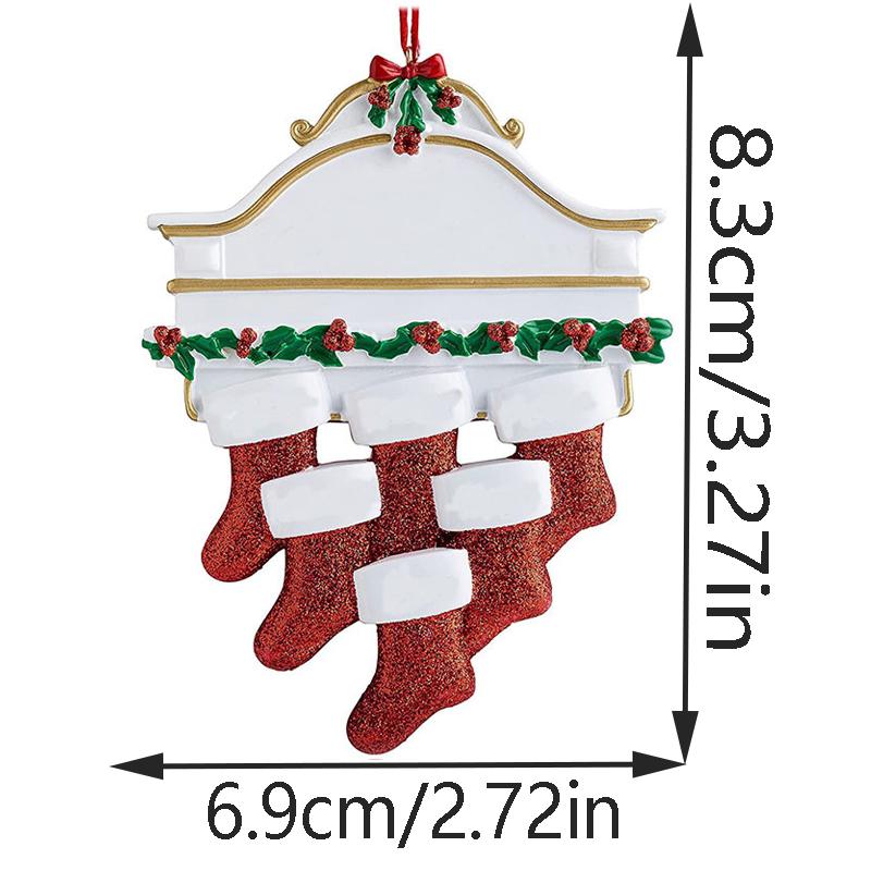 Creative Resin Christmas Socks, Home Nameplate DIY Pendant, Christmas Pendant, Christmas Tree Decoration (Can Write)