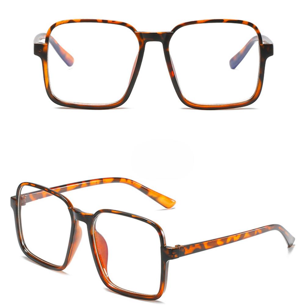 1 Pair Of Women'S Square Pc Frame Simple Large Frame Flat Light Mirror