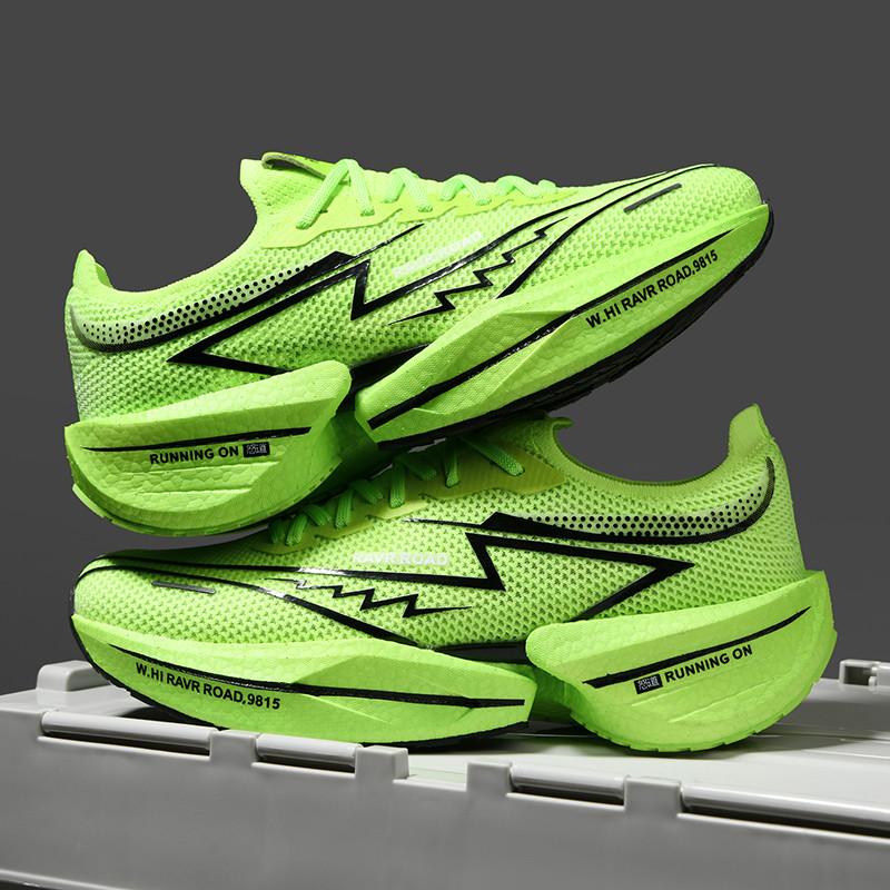 

2025 Высококачественные кроссовки для бега для мужчин, дышащие, легкие, удобные, спортивные, нескользящие, амортизирующие, карбоновые, спортивные 40 зелёный