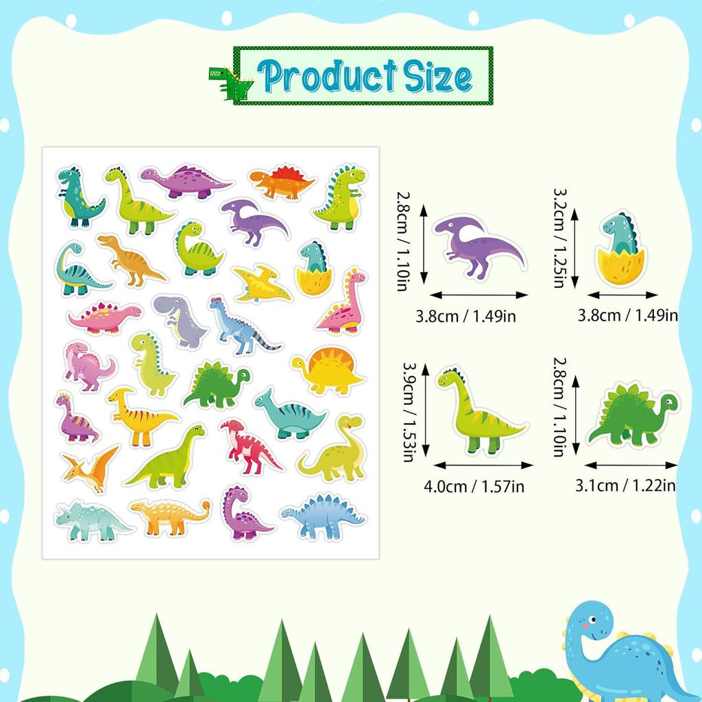 Creative Dinosaur Cartoon Animal Face Stickers for Kids - Early Education Puzzle Fun