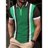 Striped Printed Polo Shirt Men's Daily Outdoor Casual Lapel Short Sleeve Polo Shirt