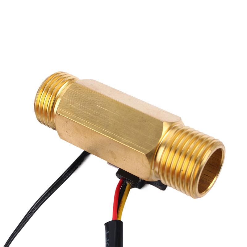 Brass Water Flow Sensor Hall Effect Flow Meter Liquid Flow Rate Sensor Brass Flow Switch Digital Monitoring Detector