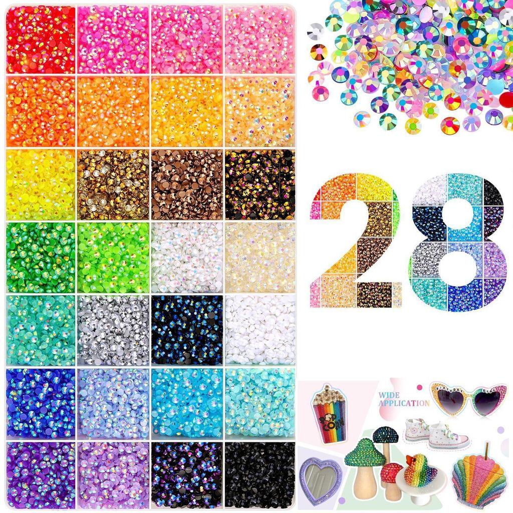 Mixed Colors 3mm AB Jelly Resin Rhinestones for DIY Clothing, Phone, and Nail Art