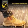 High-Top Slip-On Steel Toe Cap Work Shoes - Anti-Smash & Puncture Resistant, Lightweight, All-Season.