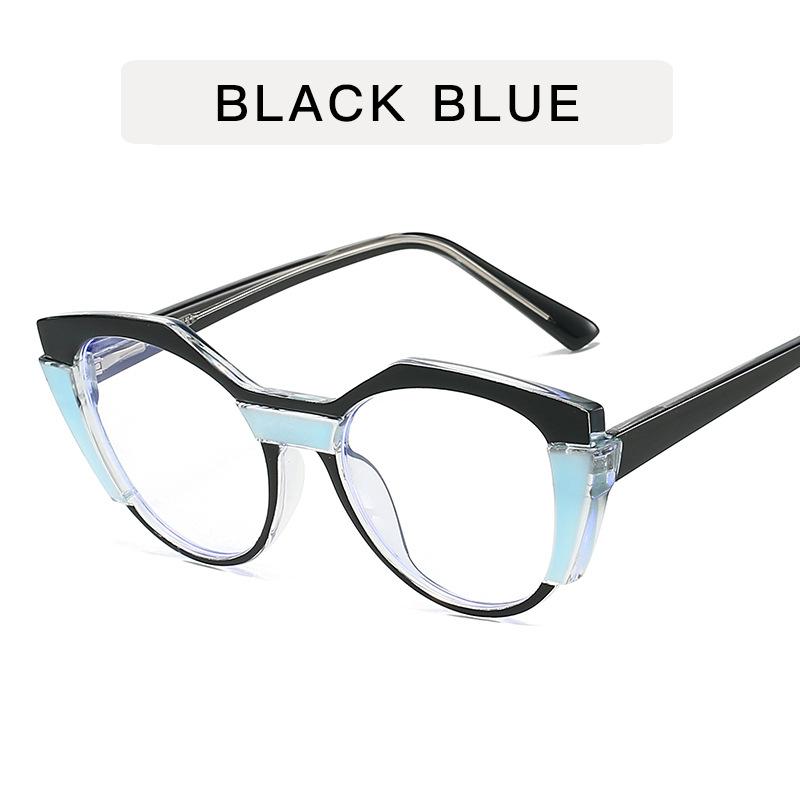 High Quality Women's Glasses Contrast Color Cat Eye Shape Computer Glasses Blue Light Blocking Decorative Glass