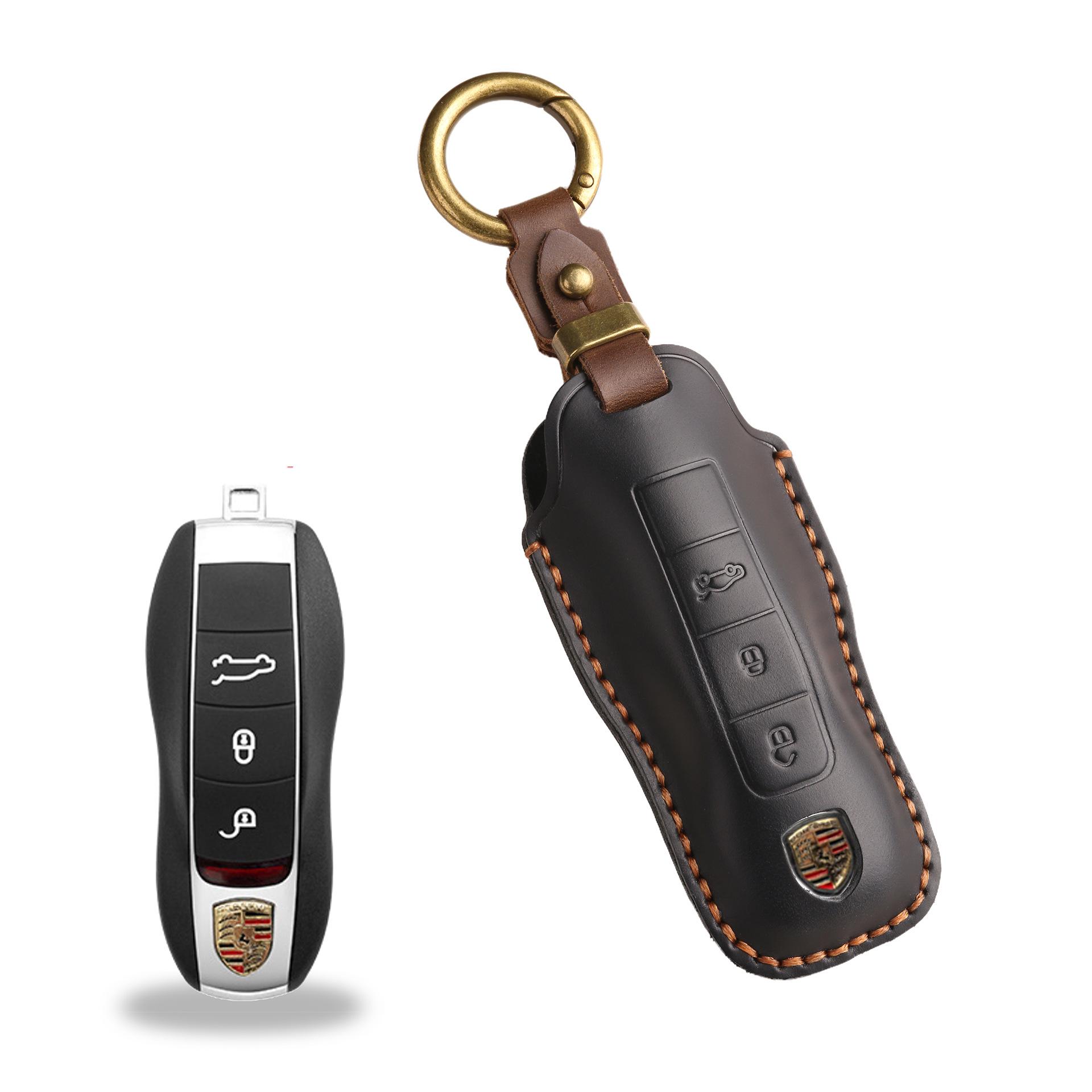 

Ретро ручной работы чехол для ключа автомобиля для Porsche Cayenne кожаный чехол для ключа macan718 Paramela