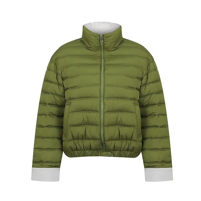 Women's short cotton-padded clothes, autumn and winter new models, contrasting colors, fashionable age-reducing and cold-proof clothes, temper