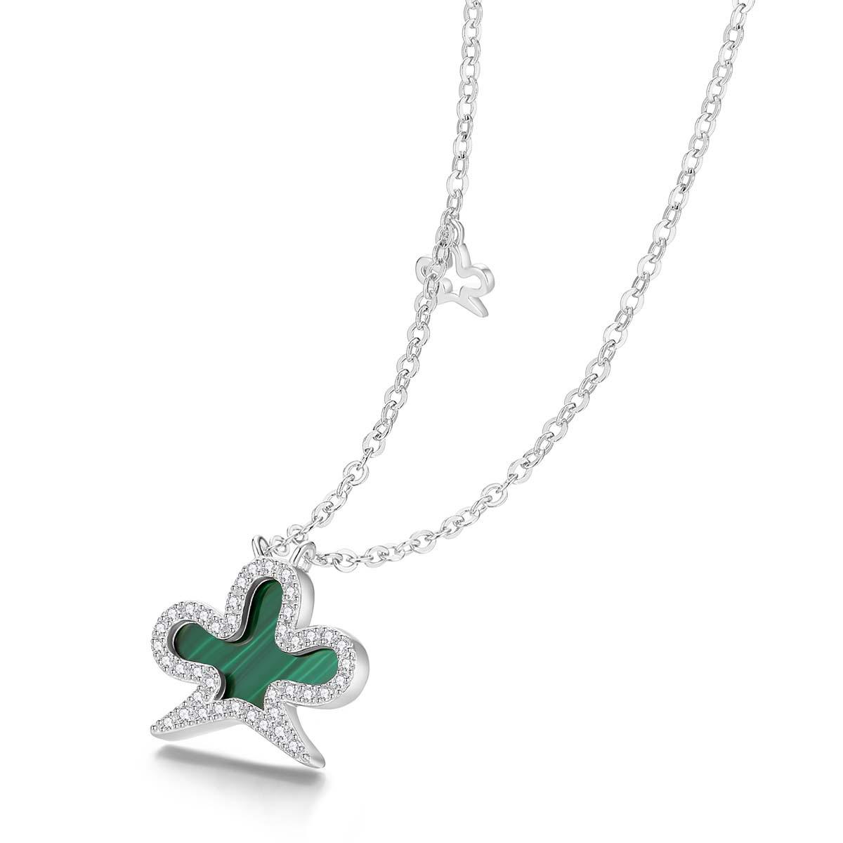 

Женское малахитовое колье из серебра S925 - Высококачественное ожерелье на ключицу S925 Silver