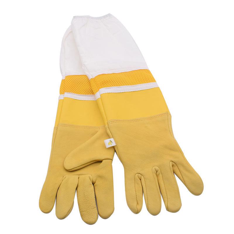 

Yellow Sheepskin Beekeeping Gloves - Bee and Stinger-Proof, Breathable Mesh