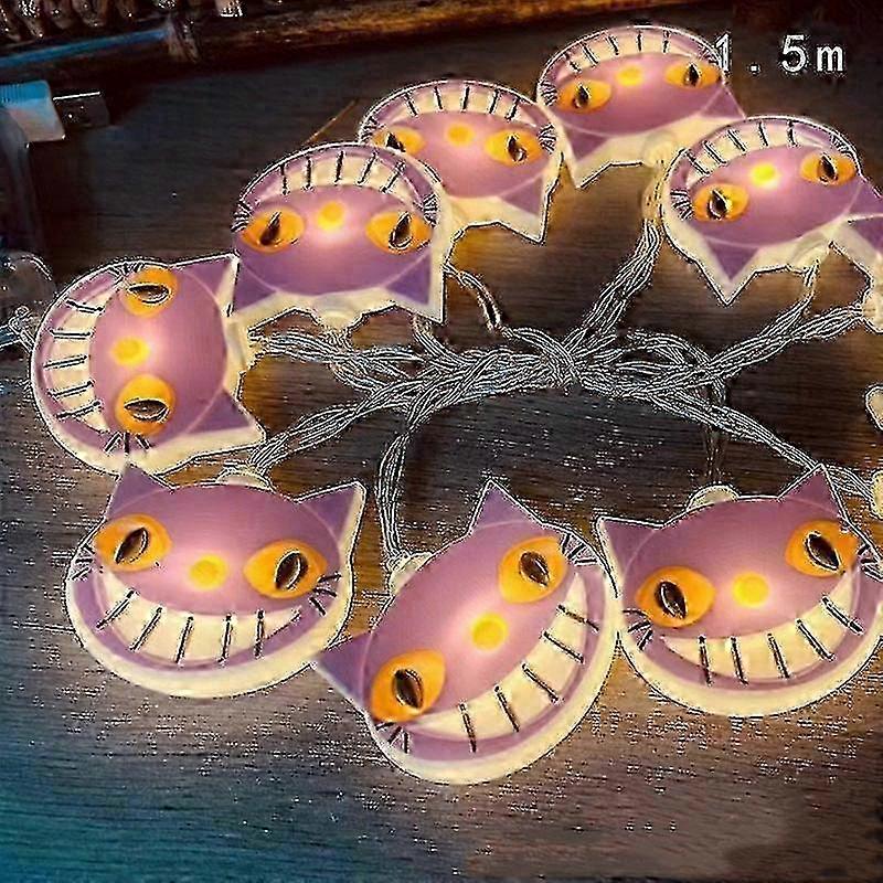 2025 1.5m 10led Halloween Led Light String Pumpkin Ghost Spider Ghost Festival Atmosphere Decoration Lantern Trick Or Treat Happy Halloween Day