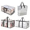 Heavy Duty Moving Bag Large Capacity Storage Tote with Reinforced Handles Zippered Moving Box with Label Pocket for Clothes Blankets Packing