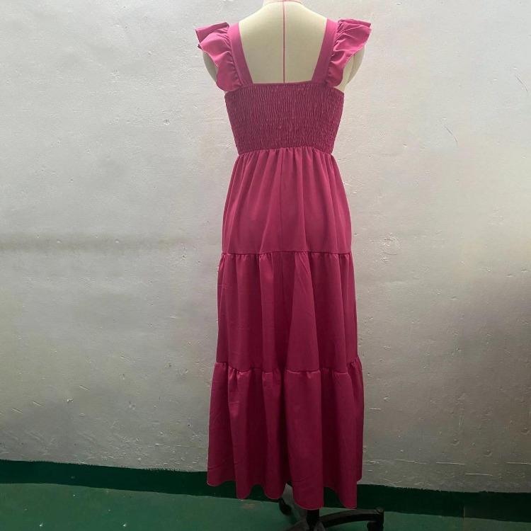 Dámské podzimní zimní ležérní bez rukávů s vysokým pasem áčkového střihu šaty jednobarevné čtvercový výstřih délka ke kotníkům