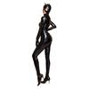Sexy Women Cosplay Maid Tight Wear Pu Oil Glossy Shiny Elastic Bodysuit Zipper Crotch Rompers Jumpsuits Faux Leather