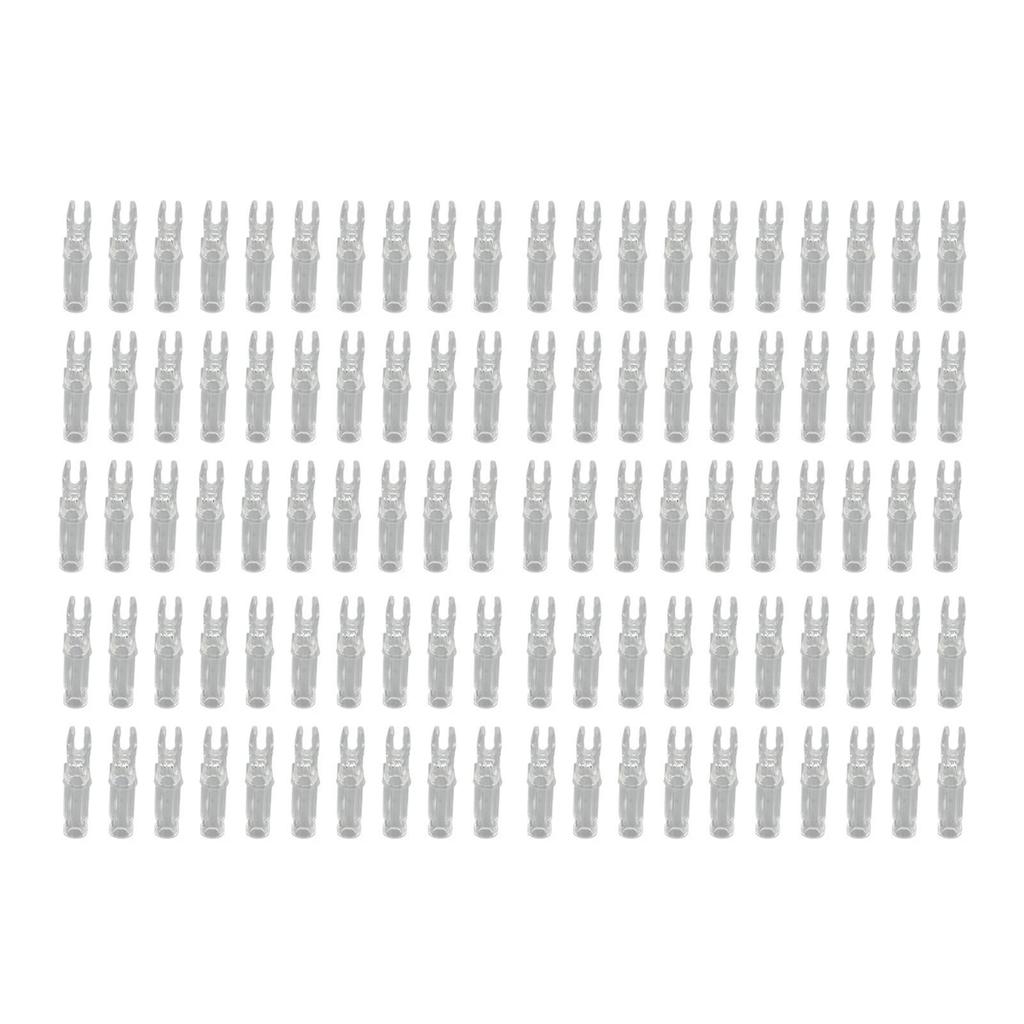 100pcs Archery Arrow Nock Durable Plastic Insert Arrow Nocks Light Weight Arrow Nocks Replacement for Archery Bow Transparent