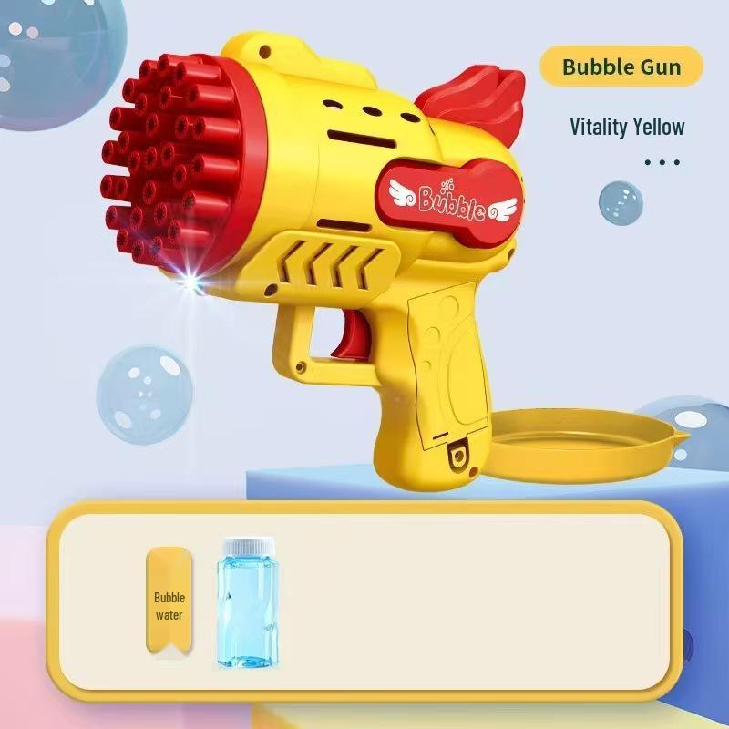 Luminous Electric Bubble Gun Toy - Porous Gatling Design, Ideal for Children's Play and Night Use