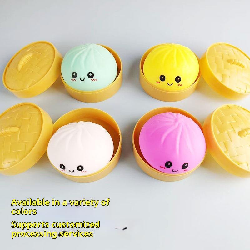Cute Steamed Bun Squishy Toy Soft Stress Relief Squeeze Fidget Toy For Kids & Adults