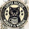 Retro Round Metal Sign Coffee Humorous Quote Wall Art Home Office Gift