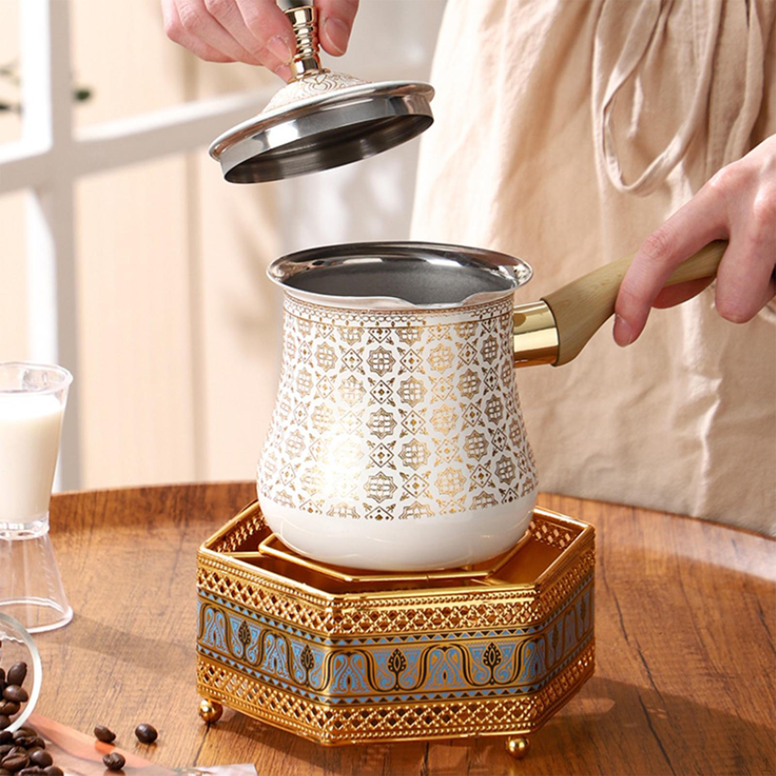 

Turkish Coffee Pot Butter Chocolate Heating Pan Multifunctional Soup Milk Warmer for Office 900ml