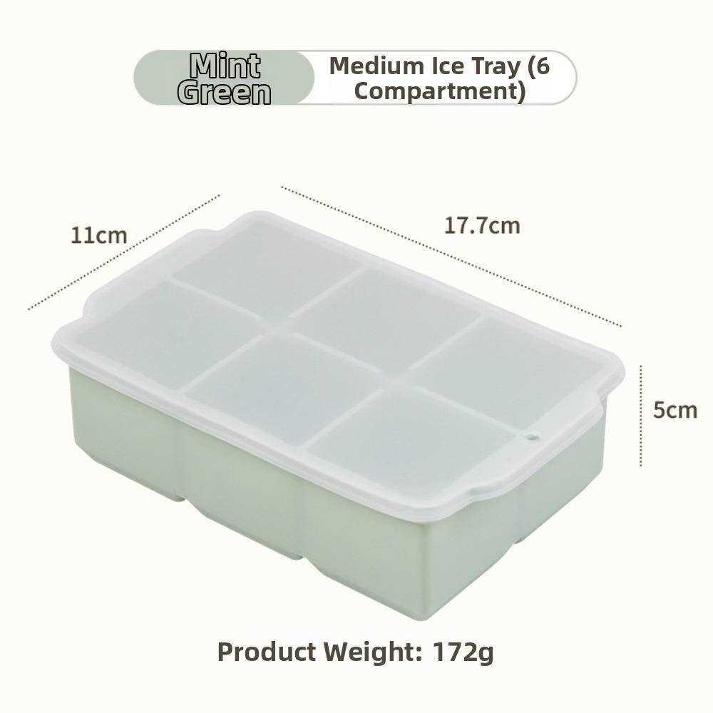 Форма для кубиков льда на 6/8 ячеек с крышкой, новая форма для изготовления льда для коктейлей 6 Cavity-Green