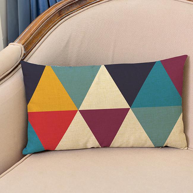 Geometric Style Throw Pillow Case Triangle Grid Classics Nordic Sofa Decoration Cotton Linen Chair Waist Cushion Cover Cojines