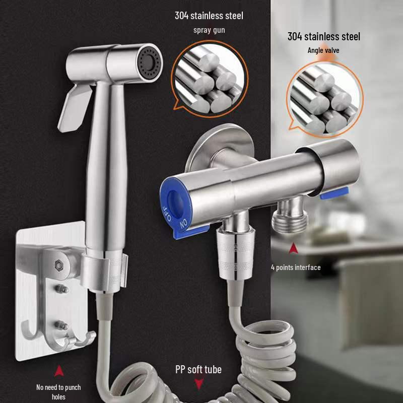 High-Pressure 304 Stainless Steel Bidet and Toilet Sprayer Set