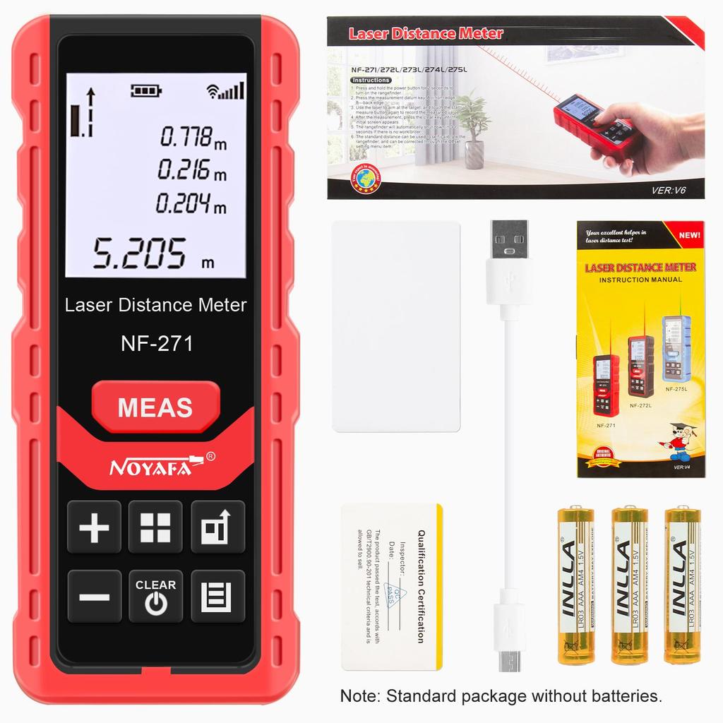 NOYAFA NF-271 Digital Laser Tape Measure 40M Laser Rangefinder Accurate Distance Meter Construction Roulette Trena Lazer Range Finder