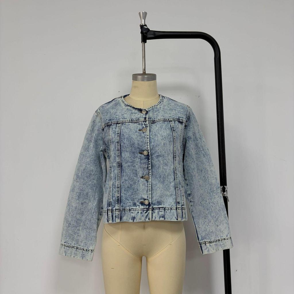 Women's Heavy Wash Casual Denim Jacket