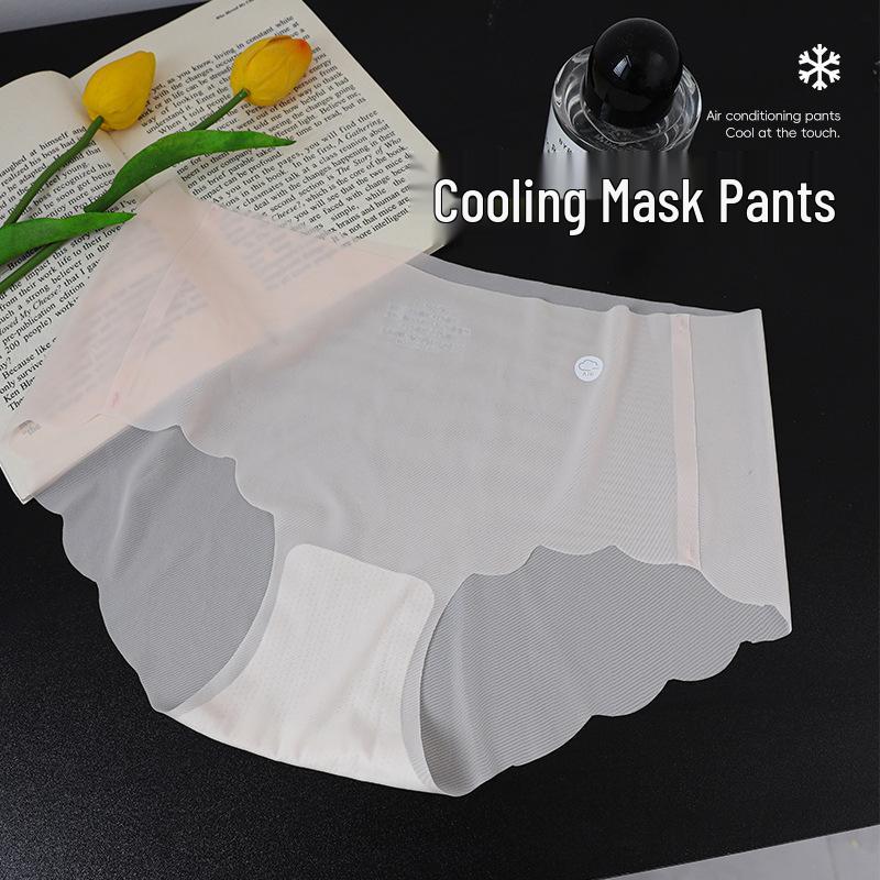 Culottes sans couture pour femme avec fond en soie antibactérienne - Respirantes, sans marques, en soie glacée fine, forme triangle, pour l'été