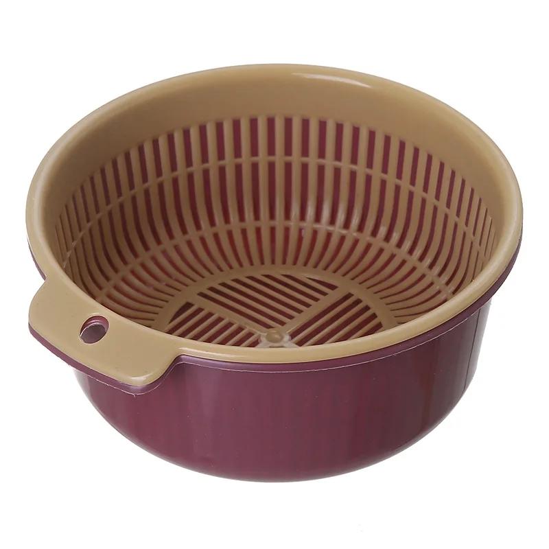 1 stk Avtakbar Dobbeltlags Plast Matsil Hul Frukt Grønnsak Vask Dørslag Kjøkken Rengjøring Vaskekurv Sil