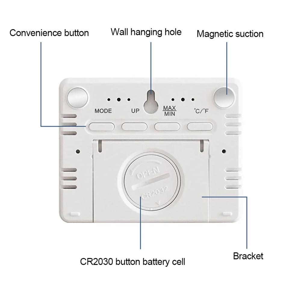 Ultra Thin Alarm Clock LCD Large Screen Digital Temperature Hygrometer Simple Magnetic Design Desk Refrigerator Wall Mounted Decoration Digital Clocks