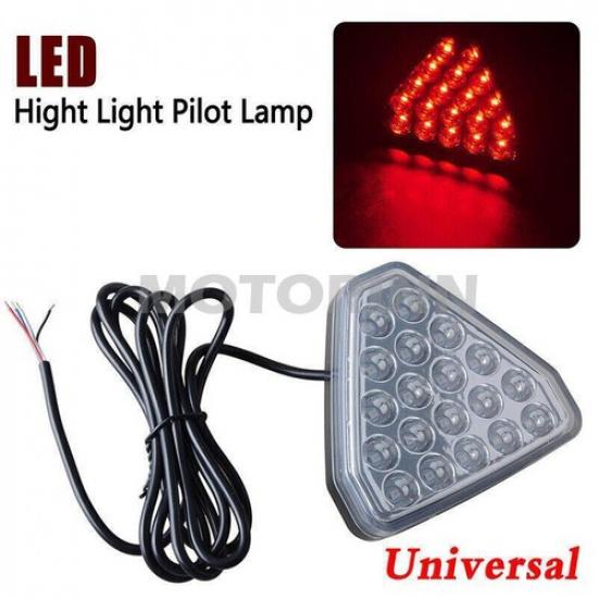 1x F1 Style Triangle 20 LED Rear Stop Tail 3rd Brake Light Universal Clear Lens-