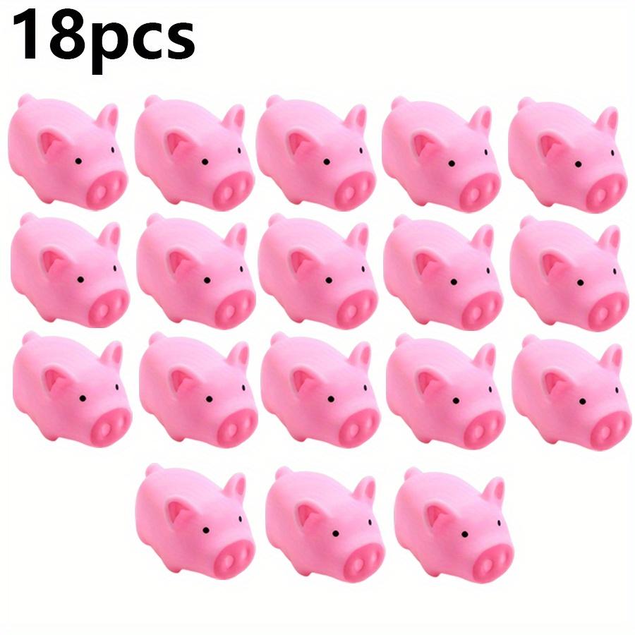 6/9/18pcs Durable Rubber Pet Chew Toys - Mini Pink Pig Squeaky Toys for Cat/Dog | Bath Time, Party Decor & Birthday Gift JXB
