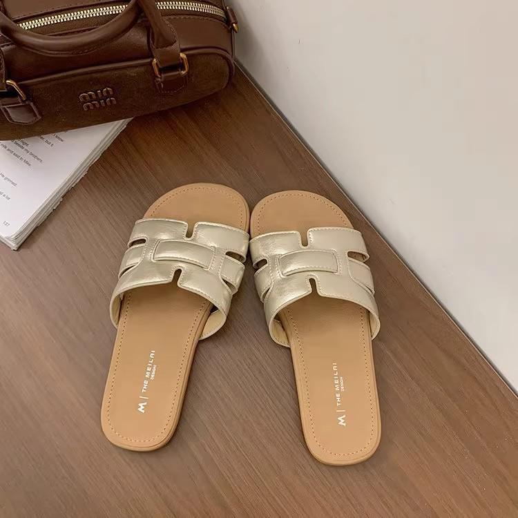 

Летние новые шлепанцы с квадратным носком, ретро плетеные на плоском каблуке, универсальные, повседневные, модные, крутые шлепанцы 40 шампанского