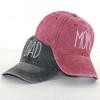 "DAD MOM" Gestickter Verstellbarer Fischerhut, Vintage-Wasch-Stil, Neutrale Unisex-Sonnenkappen für Outdoor-Aktivitäten, Urlaubsgeschenk