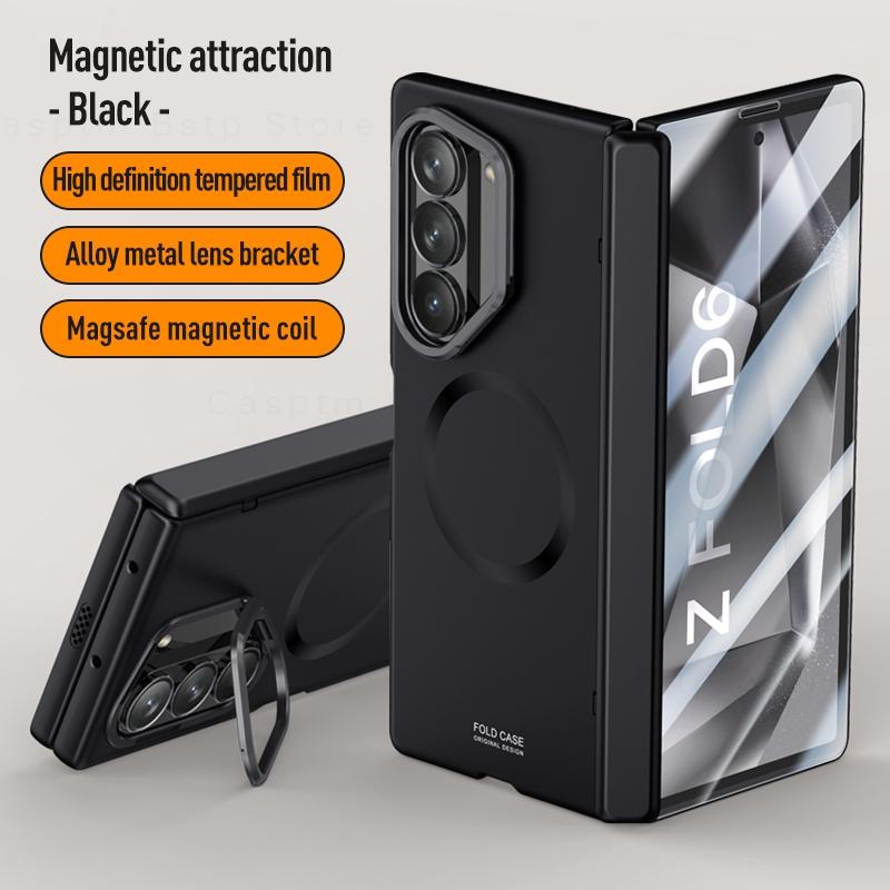 Magnetic Folding Shockproof Cover For Samsung Galaxy Z Fold 6 Case Protection Armor Cases For Samsung Z Fold6 Coque Lens Holder
