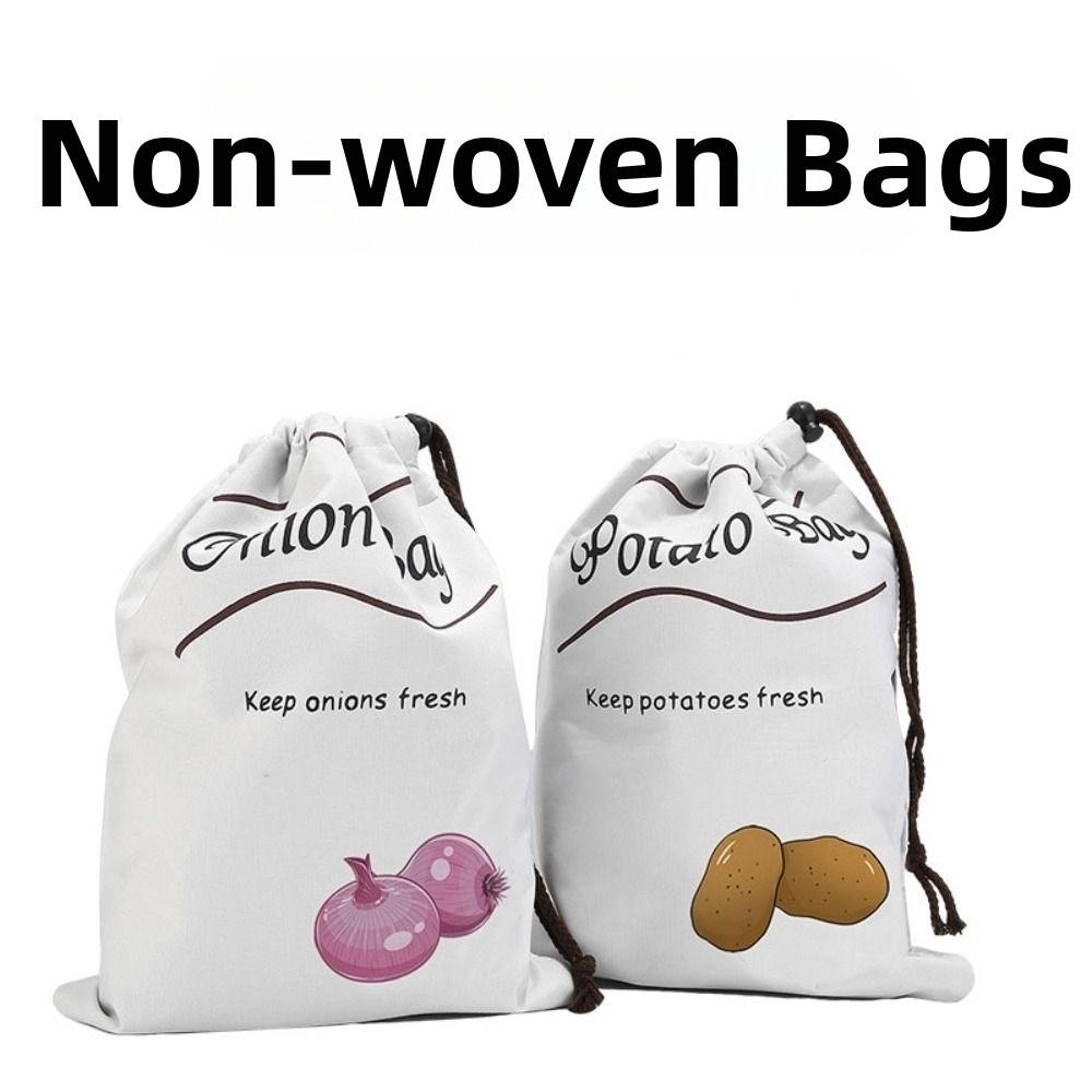 Large Vegetable Storage Bags Reusable Canvas Bag Portable Kitchen Storage Pouch