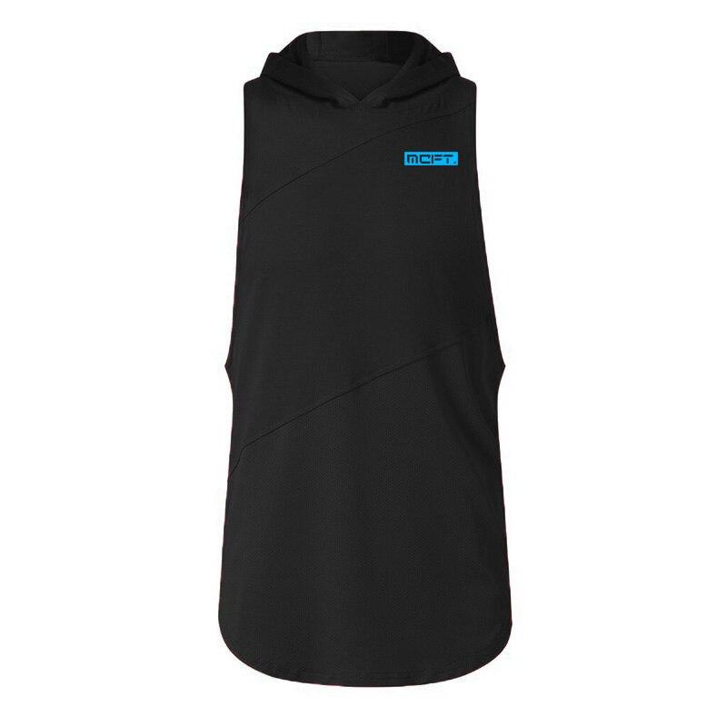 Muscleguys Summer Fitness Hooded Sleeveless Loose T-shirt Men's Fashion Brand Youth Hip Hop Vest