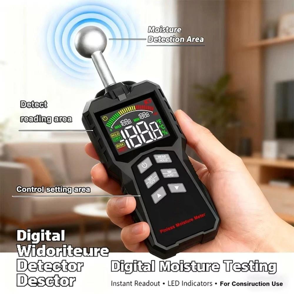 Non-contact Timber Damp Detector Digital Moisture Analyzer Water Leakage Tester Timber Inspection