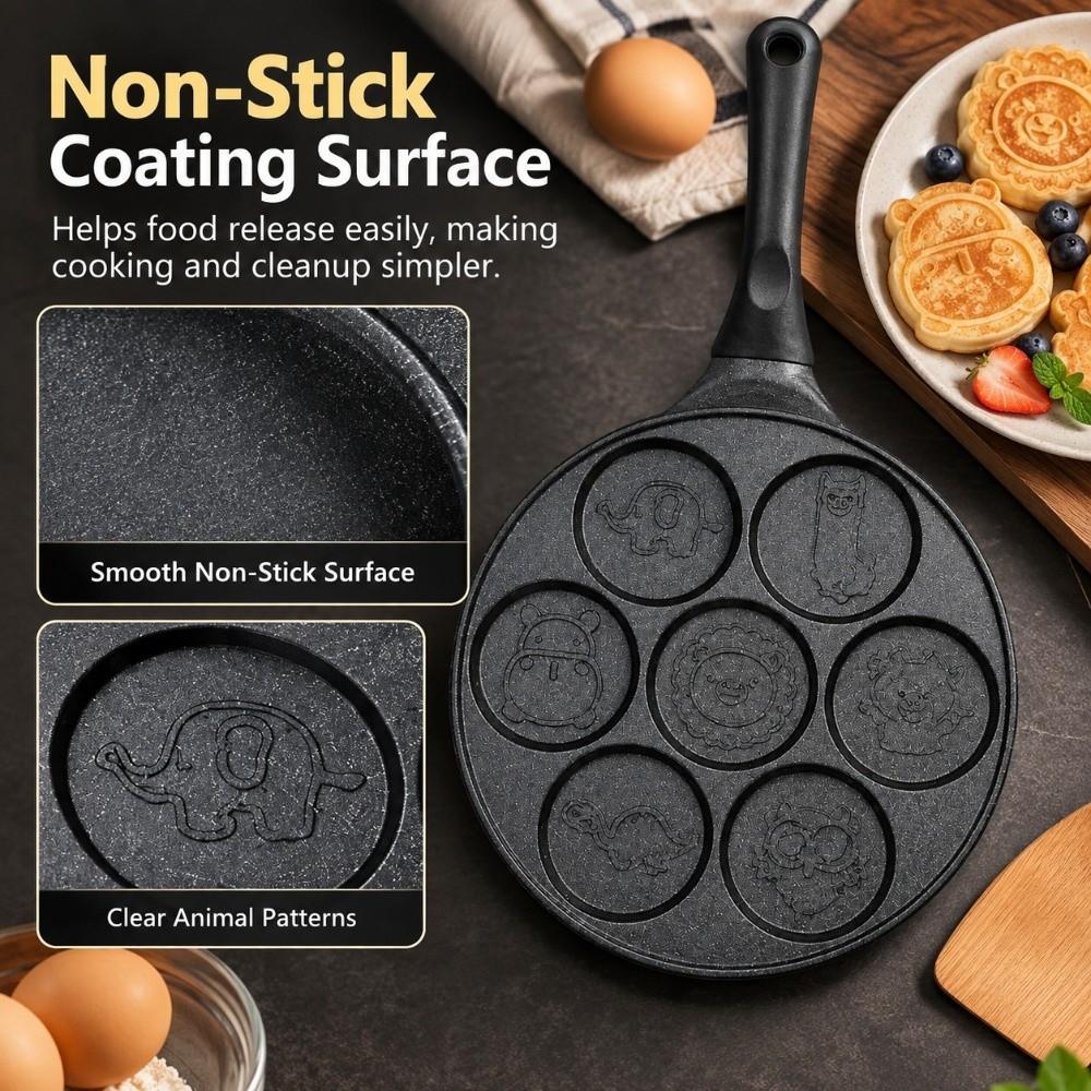 Non-Stick Coating Cartoon Griddle Pan Aluminum Alloy Egg Burger Mold Home Kitchen