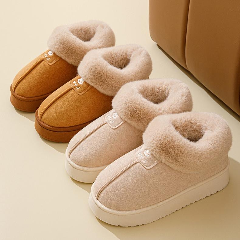 Thickened Fleece Lined Short Snow Boots Men Women's Shoes Autumn Winter Warm Cotton Fur Booties
