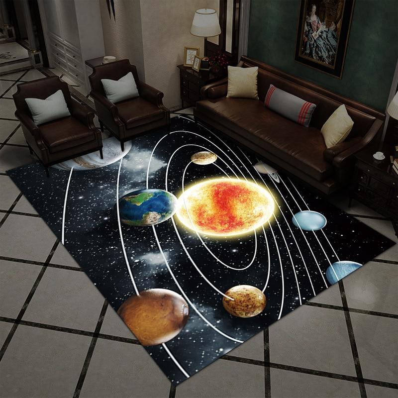 Nordic Carpets for Home Living Room Kids Bedroom Decor 3D Printed Non-slip Area Rugs Parlor Galaxy Space Floor Mats