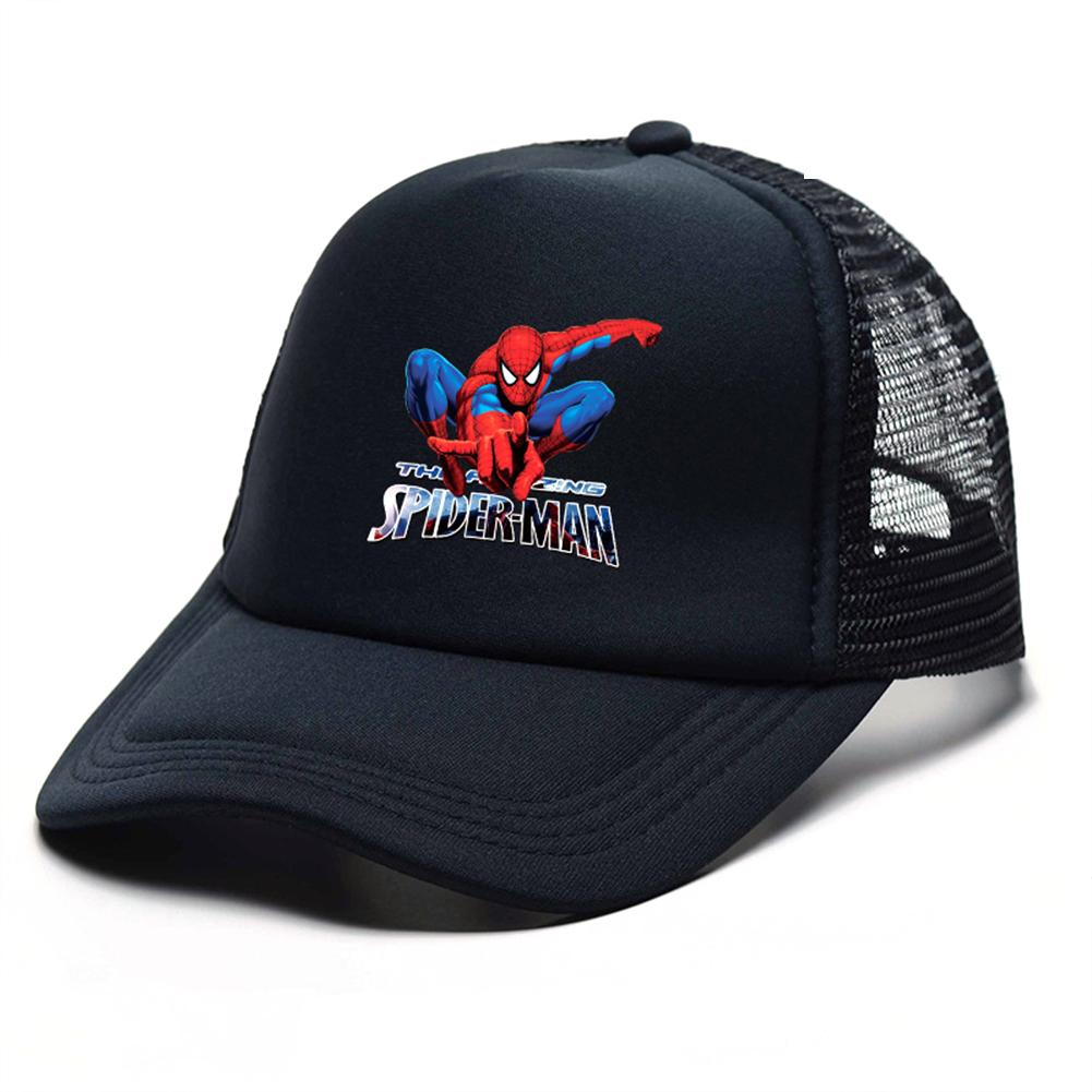 Gorra Infantil con Visera Hilo de Malla Dibujo de Araña Impreso Transpirable Sombrero de Sol