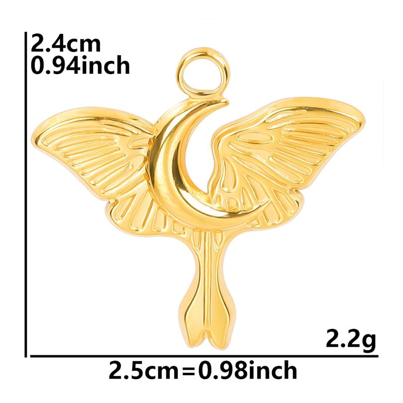 Vintage Metal Filigree Moon Pendants For Jewelry Making Supplies Connectors Accessories Stainless Steel Charm Bulk Luna Material