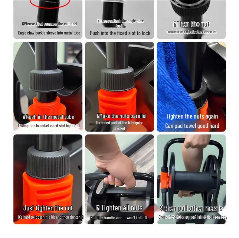 20m Bilvattenslangslindare med Vattenpistol & Förvaringsställ, Upprullningsrulle, 6/4tum, Finns även i 50m.