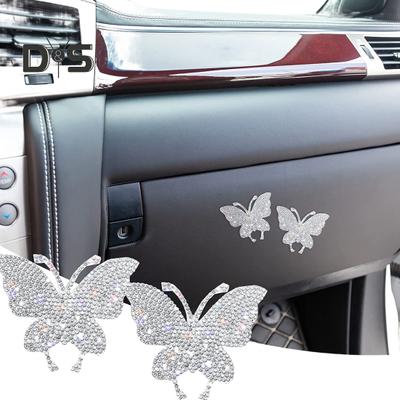 4 adesivi per auto a forma di farfalla, strass scintillanti, autoadesivi, facili da applicare, per decorazioni interne uniche per auto
